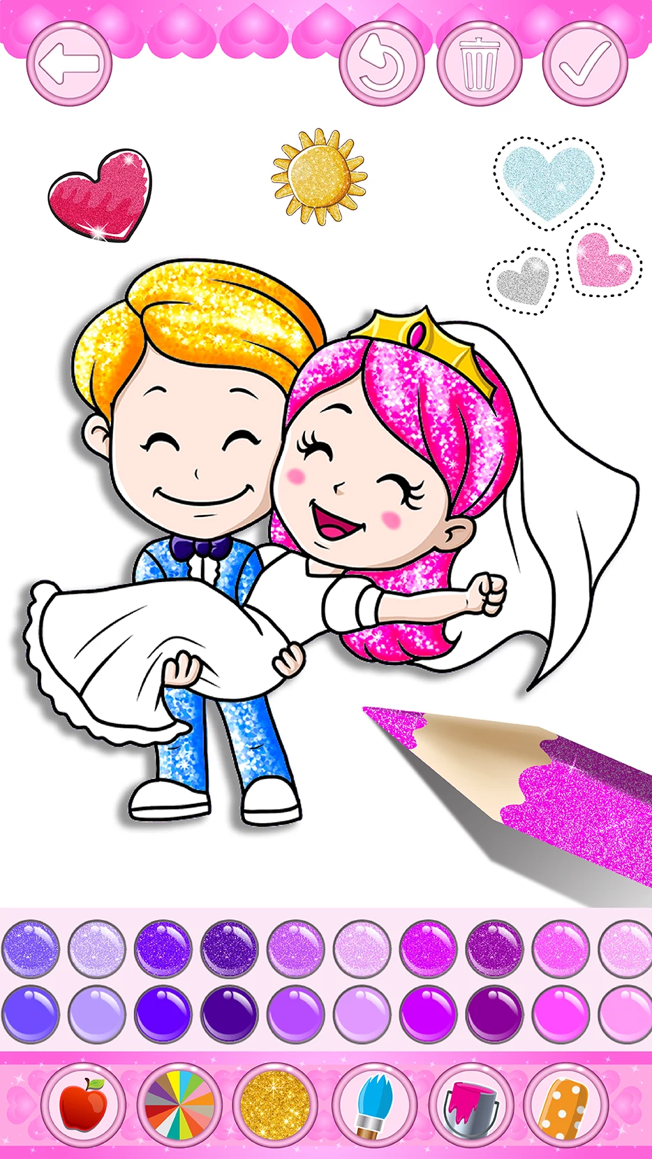 Bride and Groom Coloring book screenshot