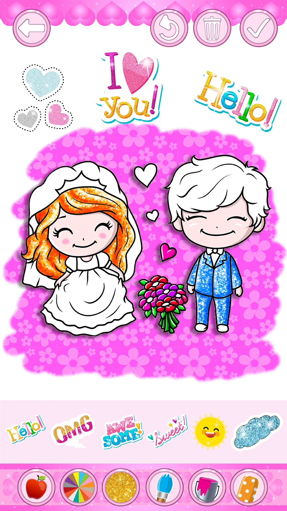 Bride and Groom Coloring book screenshot