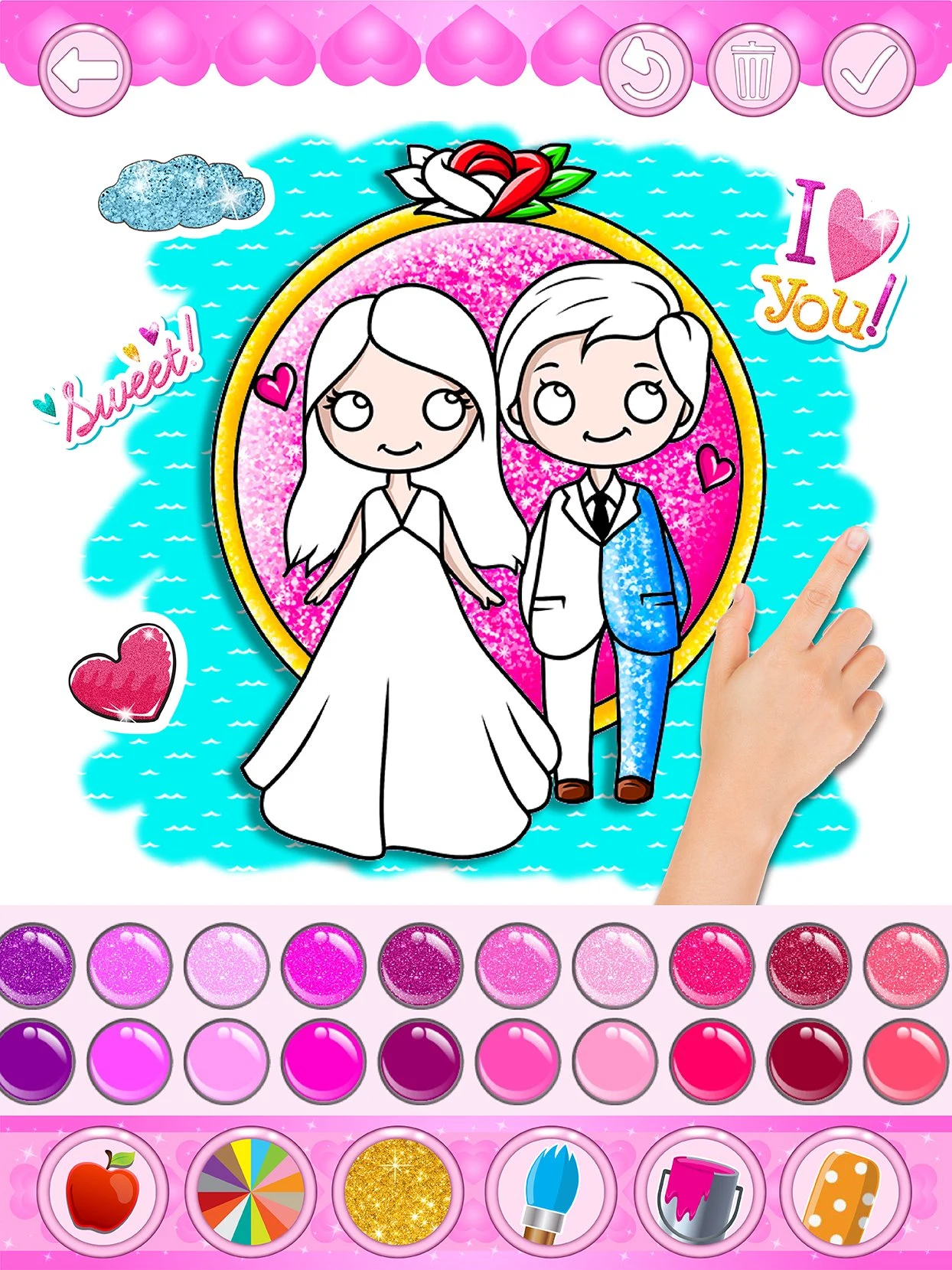 Bride and Groom Coloring screenshot
